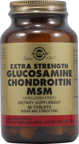 Глюкозамин, Хондроитин, МСМ solgar Triple Strength Glucosamine Chondroitin MSM Комплекс с глюкозамином, хондроитином и МСМ для здоровья суставов 60 таблеток