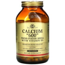 Кальций Солгар, кальций «600», из устричных раковин, с витамином D3, 240 таблеток