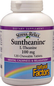 Amino Acids natural Factors Stress-Relax® Suntheanine® L-Theanine -- 100 mg - 120 Chewable Tablets