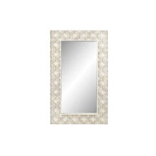 Настенное зеркало DKD Home Decor Зеркало Белый Древесина манго ромбы (154 x 4 x 92 cm)
