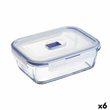 Hermetic Lunch Box Luminarc Pure Box Active 19 x 13 cm 1,22 L Bicoloured Glass (6 Units)