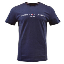 Мужские футболки Мужская футболка повседневная синяя с логотипом на груди Tommy Hilfiger MW0MW11465 403