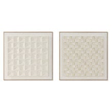 Painting Home ESPRIT Beige Geometric Modern 60 x 7 x 60 cm (2 Units)