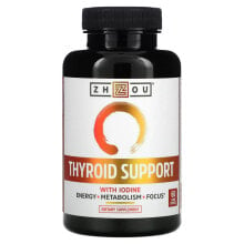Витамины группы B zhou Nutrition, Thyroid Support with Iodine, 60 Veggie Capsules
