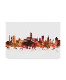 Trademark Global michael Tompsett Gloucester England Skyline Red Canvas Art - 20