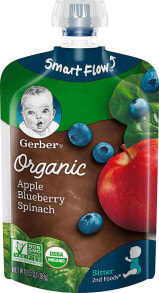 Детское пюре Детское пюре Gerber с яблоками, черникой и шпинатом