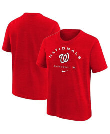 Nike youth Boys Red Washington Nationals Authentic Collection Early Work Tri-Blend Performance T-shirt