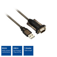 ACT AC6000 кабель последовательной связи Черный 1,5 m USB тип-A DB-9