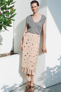 Zw collection beaded midi skirt