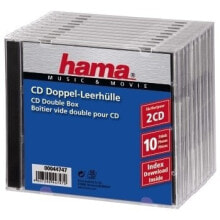 Hama CD Double Jewel Case Standard, Pack 10 2 диск (ов) Прозрачный 00044747