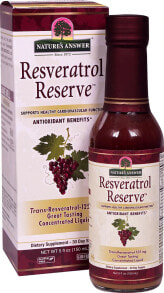 Антиоксиданты Nature's Answer Resveratrol Reserve Транс-ресвератрол в виде концентрированной жидкости для здоровья сердечно-сосудистой системы 150 мл