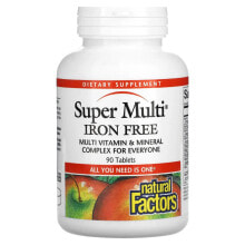 Витаминно-минеральные комплексы Natural Factors, Super Multi, Iron Free, 90 Tablets