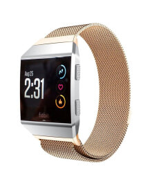Posh Tech unisex Fitbit Alta Rose Gold-Tone Stainless Steel Watch Replacement Band