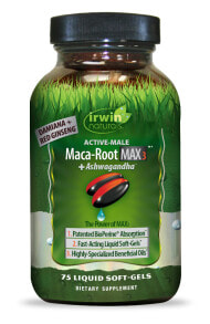 Ашваганда irwin Naturals Maca Root Max3 + Ashwagandha --Корень Маки  + Ашваганда - 75 жидких капсул