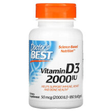 Витамин D doctor&#039;s Best, витамин D3, 50 мкг (2000 МЕ), 180 капсул