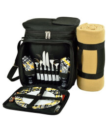 Insulated Picnic Basket, Cooler Fully Equipped for 2 with Blanket