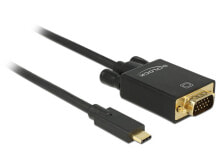 DeLOCK 85263 видео кабель адаптер 3 m USB Type-C VGA (D-Sub) Черный