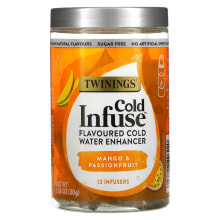 Твайнингс, Cold Infuse, ароматизатор для холодной воды, арбуз и мята, 12 шт., 30 г (1,06 унции)