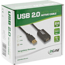Компьютерные разъемы и переходники InLine 34611I USB кабель 10 m USB A Черный
