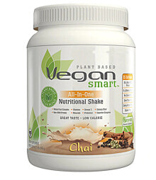 Сывороточный протеин naturade VeganSmart All-In-One Nutritional Shake Протеиновый комплекс с пробиотиками, пищеварительными ферментами, витаминами, минералами и Омега-3 15 порций со вкусом чая