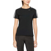 Женская черная футболка Adidas D2M Tee 3S Climalite