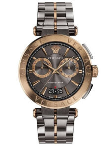 Мужские наручные часы со стальным браслетом Versace VE1D00619 AION Chronograph 45mm 5ATM