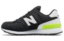 New Balance NB 574 轻便 低帮 跑步鞋 女款 黑绿白 / Sport Shoes New WL574CNA