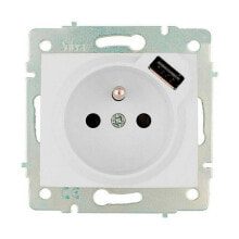 Plug socket Solera erp60fusb European Bipolar White 16 A Embedded, built-in