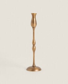 Mini geometric brass candlestick