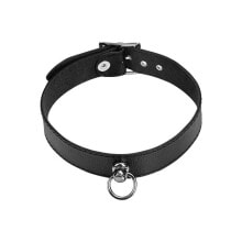 Schmales Leder-Halsband mit O-Ring