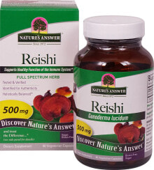 Грибы Nature's Answer Reishi Комплекс на основе грибов рейши для поддержки иммунной системы 500 мг 90 растительных капсул