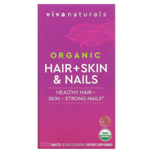 Витамины и БАДы для кожи viva Naturals, Organic Hair + Skin & Nails, 120 Tablets