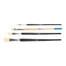 MILAN Polybag Of 3 Flat Brushes 501 Series Nº 4-10 And 16+1 Brush 524 Series Nº8