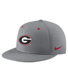Nike men's Gray Georgia Bulldogs USA Side Patch True AeroBill Performance Fitted Hat