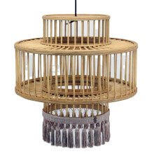 Ceiling Light DKD Home Decor Brown Beige 50 W Fringe Urban 220 V 45 x 45 x 46 cm