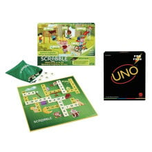 MATTEL GAMES Scrabble Practice & Play Board + UNO Minimalist Free Board Board Game