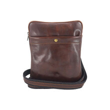 Мужская сумка через плечо повседневная кожаная маленькая планшет коричневая Barberini's 8646