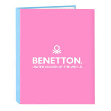 Ring binder Benetton Spring Pink Sky blue A4 26.5 x 33 x 4 cm