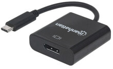 Компьютерные разъемы и переходники Manhattan 152020 кабельный разъем/переходник USB-C DisplayPort Черный