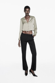 Cropped satiny shirt