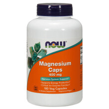 Магний NOW Foods Magnesium Caps Магний для поддержки нервной системы 400 мл 180 веганских капсул