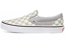 Vans slip-on Checkerboard Classic 棋盘格 复古休闲 低帮 板鞋 男女同款 灰白 / Кроссовки Vans Slip-On Checkerboard Classic VN0A4U38WS3