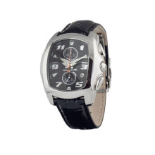 Мужские наручные часы с ремешком Мужские наручные часы с черным кожаным ремешком Chronotech CT7895M-62 ( 43 mm)