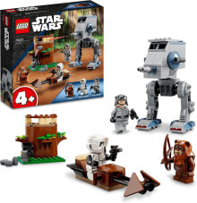 Строительные наборы LEGO 75332 Star Wars at-ST Construction Toy for Preschool Children from 4 Years with Ewok Wicket and Scout Trooper Mini Figures and Starter Building Element Set 2022
