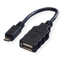 ROLINE 11.02.8311 USB кабель 0,15 m 2.0 Micro-USB B USB A Черный