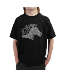 LA Pop Art big Boy's Word Art T-shirt - Horse Mane