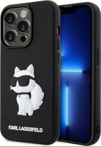 Karl Lagerfeld Etui Karl Lagerfeld KLHCP14L3DRKHNK Apple iPhone 14 Pro czarny/black hardcase Rubber Choupette 3D