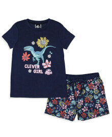 Купить детские пижамы для девочек Jurassic Park: Girls Jurassic World Movie Film Clever Flower Sleep Pajama Set