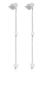 Купить серьги Brilio: Long earrings in white gold with pearls 14/468.501/17P Esp