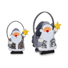 Decorative basket Father Christmas Grey 10 x 20 x 16 cm